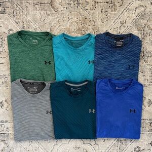 Under Armour Men's L Performance Shirts - Blue, Green, Gray